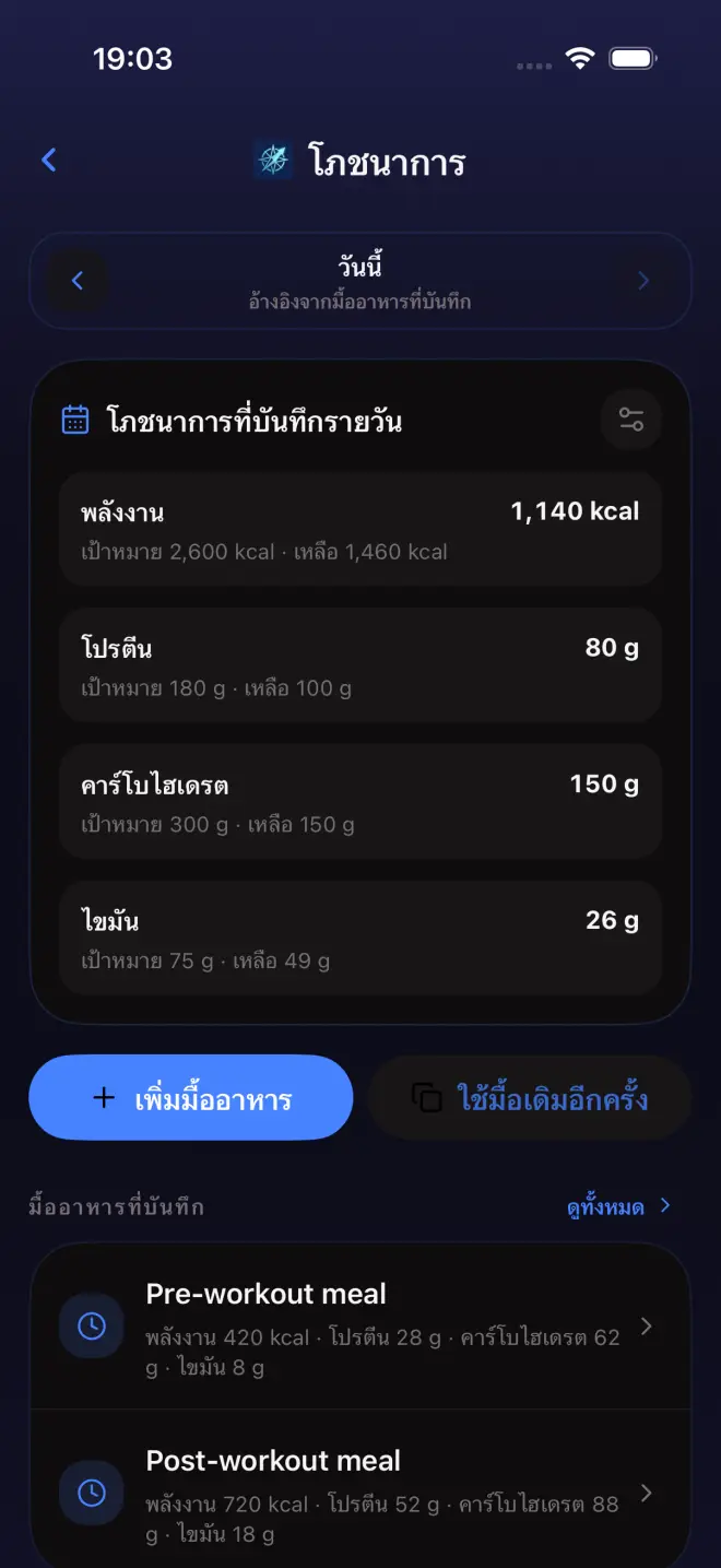 โภชนาการ: โภชนาการที่บันทึกรายวัน