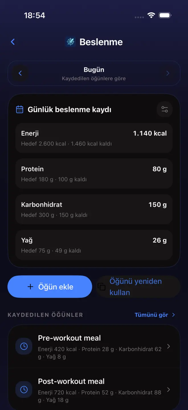 Beslenme: Günlük beslenme kaydı